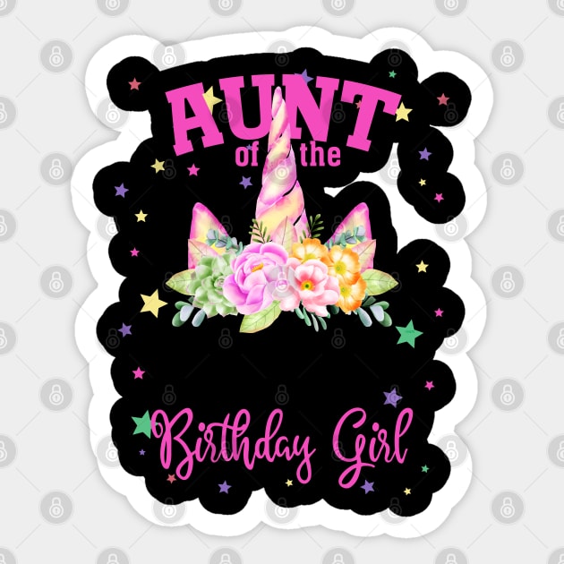 Aunt of the Birthday Girl! Unicorn Face Theme Gift design Sticker by creative